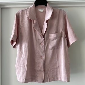 Light pink silky button down